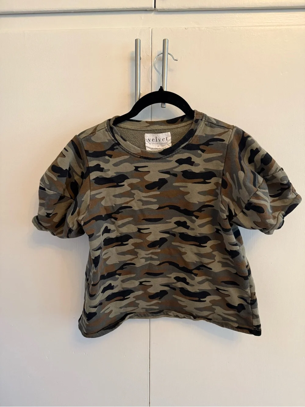 Velvet by Graham & Spencer Camo Short Sleeve Top - Green Camo